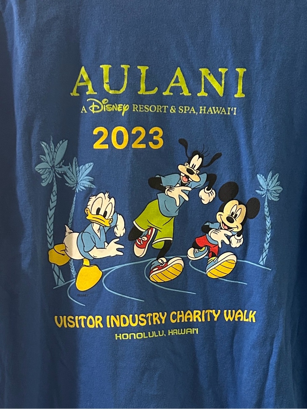 DISNEY AULANI Resort & Spa Blue Short-Sleeve Men's Tee, Sz L